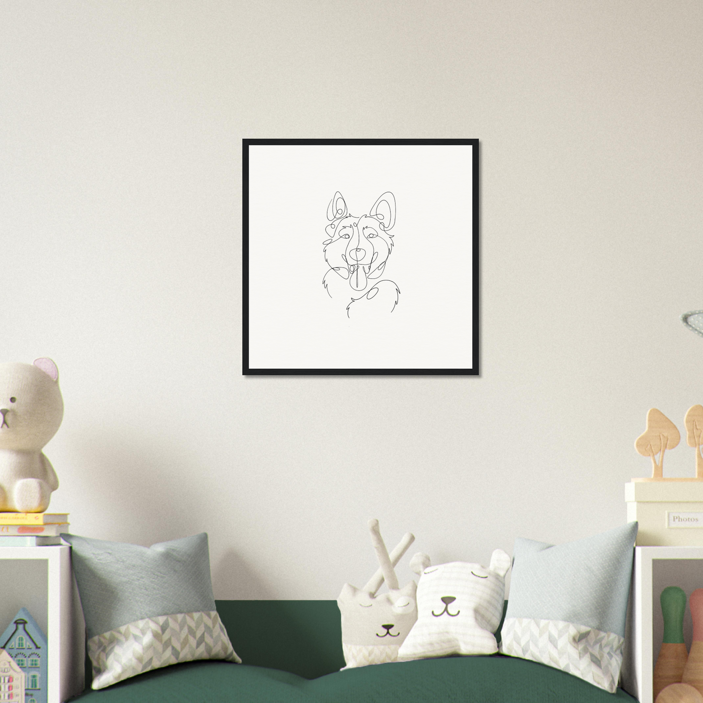 Line Drawing Wooden Frame