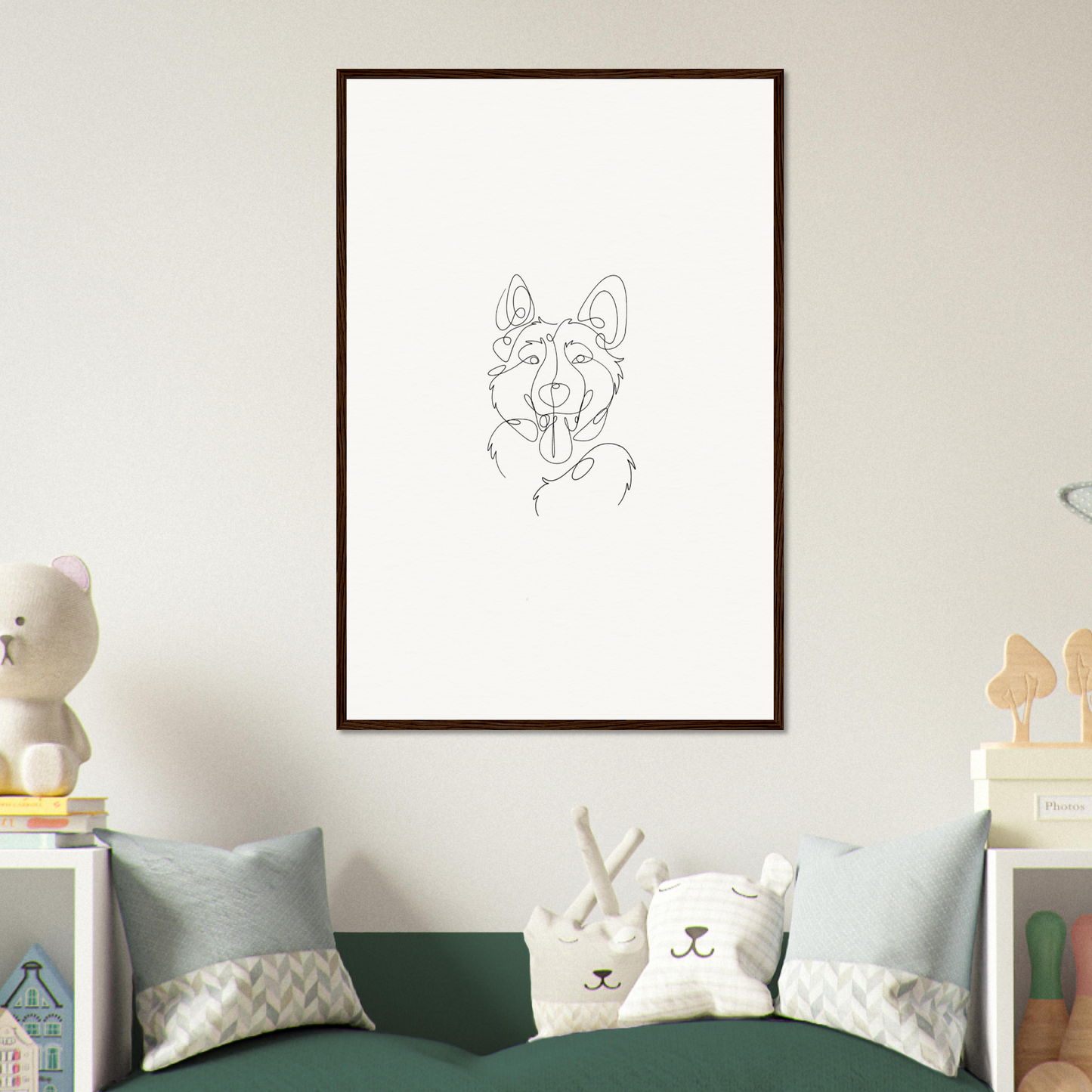 Line Drawing Wooden Frame