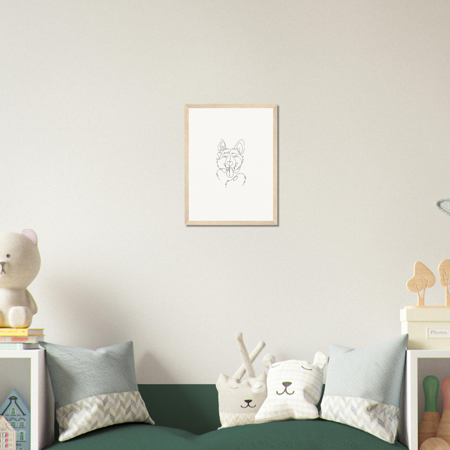 Line Drawing Wooden Frame