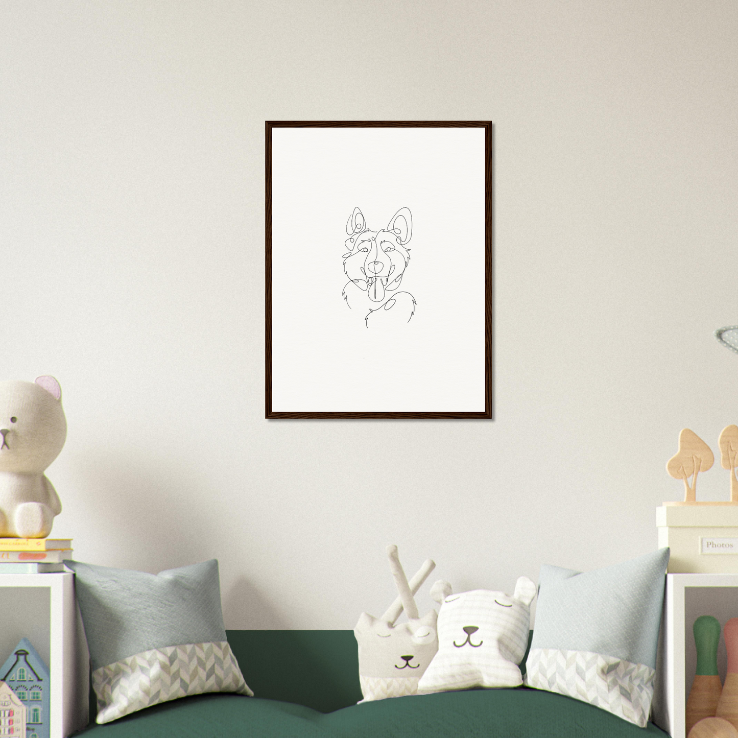 Line Drawing Wooden Frame
