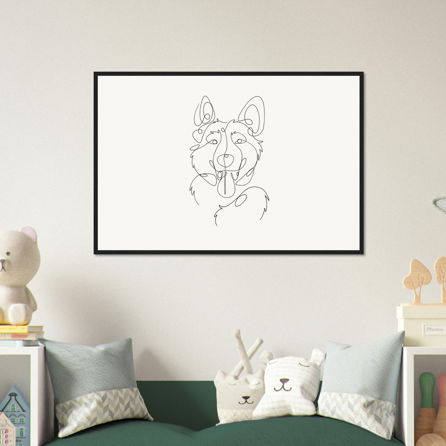 Line Drawing Wooden Frame