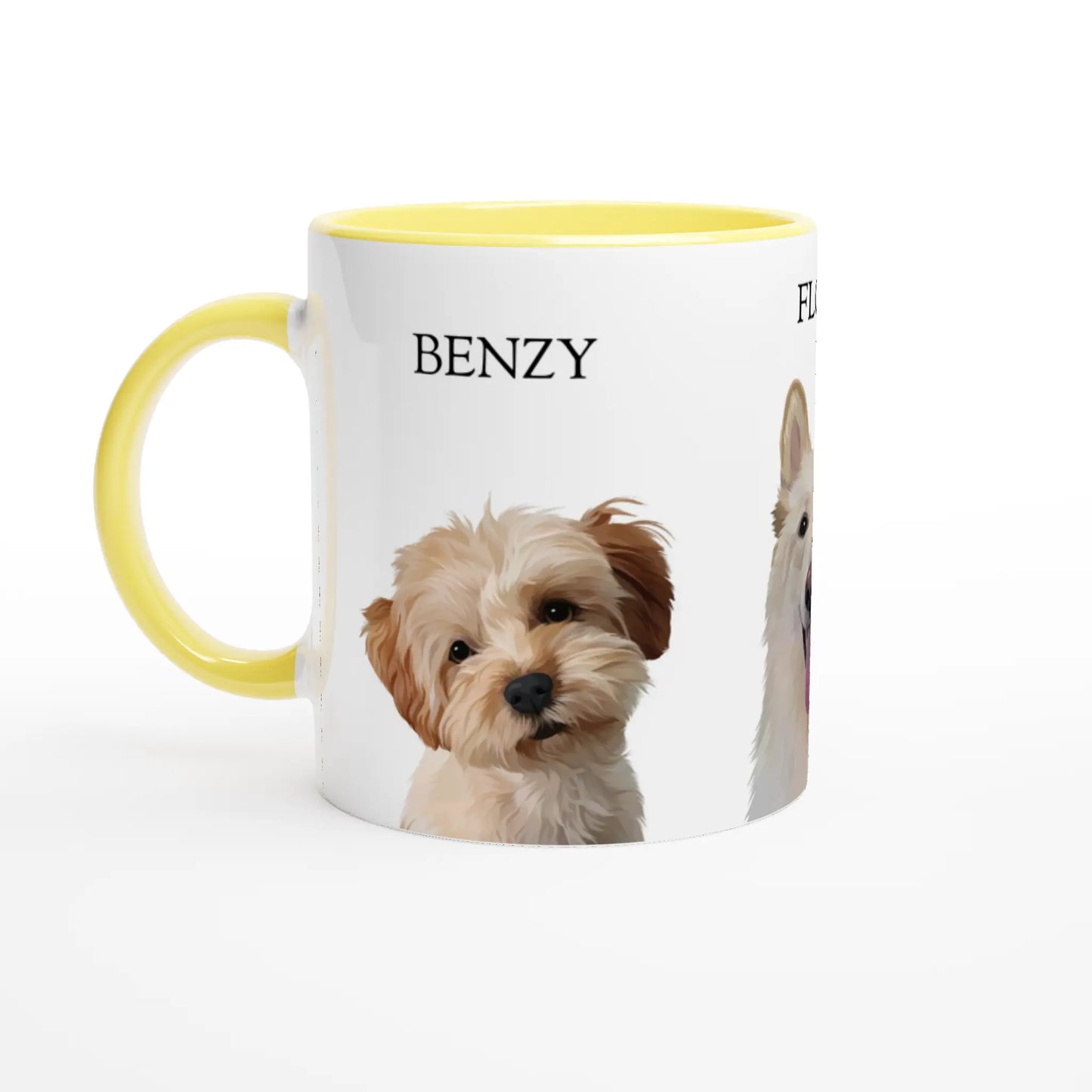 Custom Cartoon Pet Illustration Ceramic Mug - mug by kraftypawz