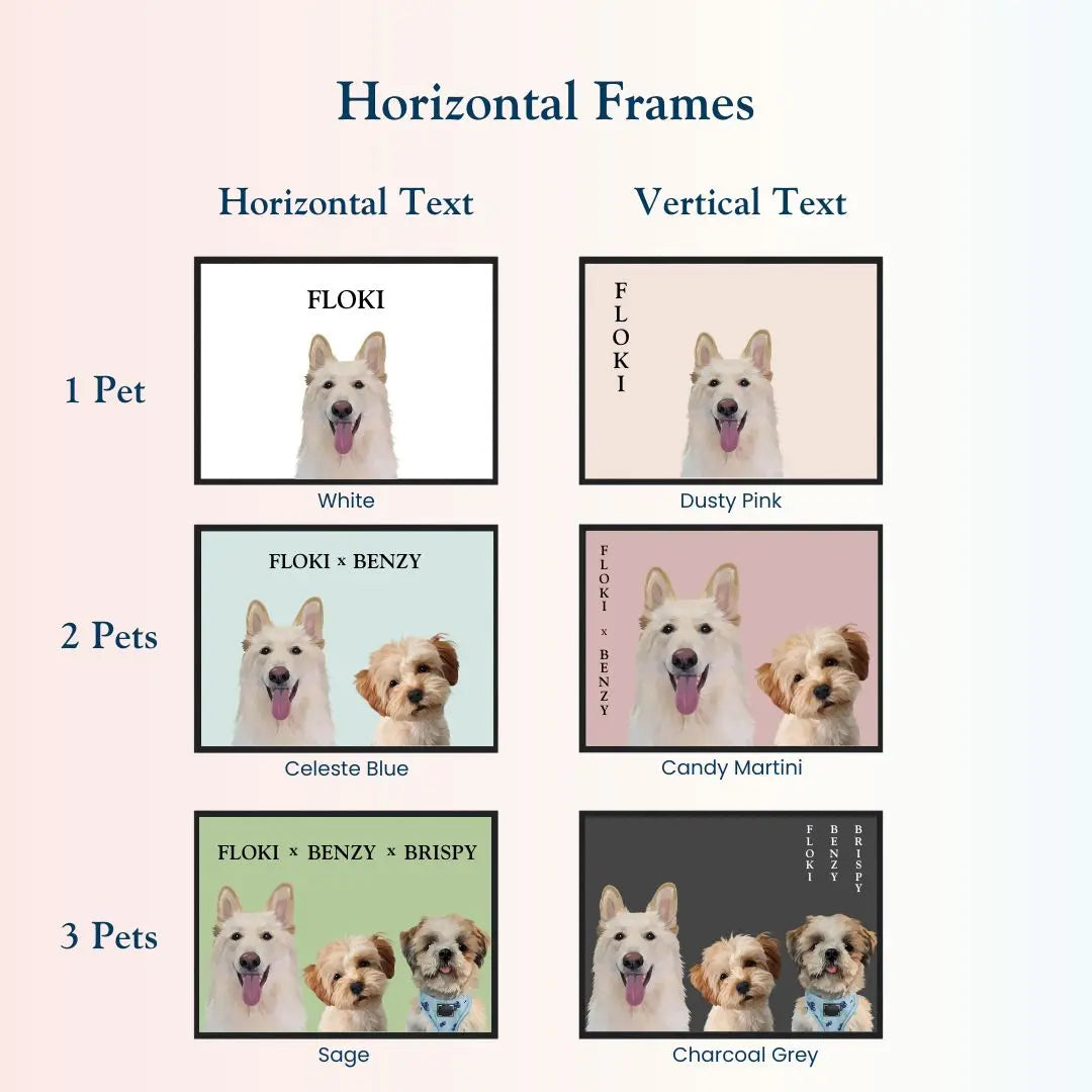 Custom Cartoon Pet Illustration Wooden Frame - Portrait by kraftypawz