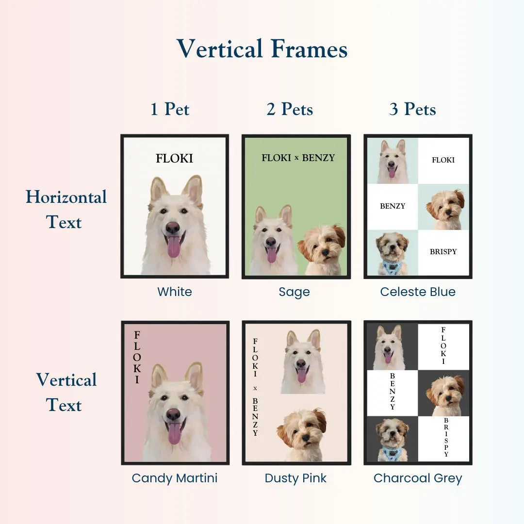 Custom Cartoon Pet Illustration Wooden Frame - Portrait by kraftypawz