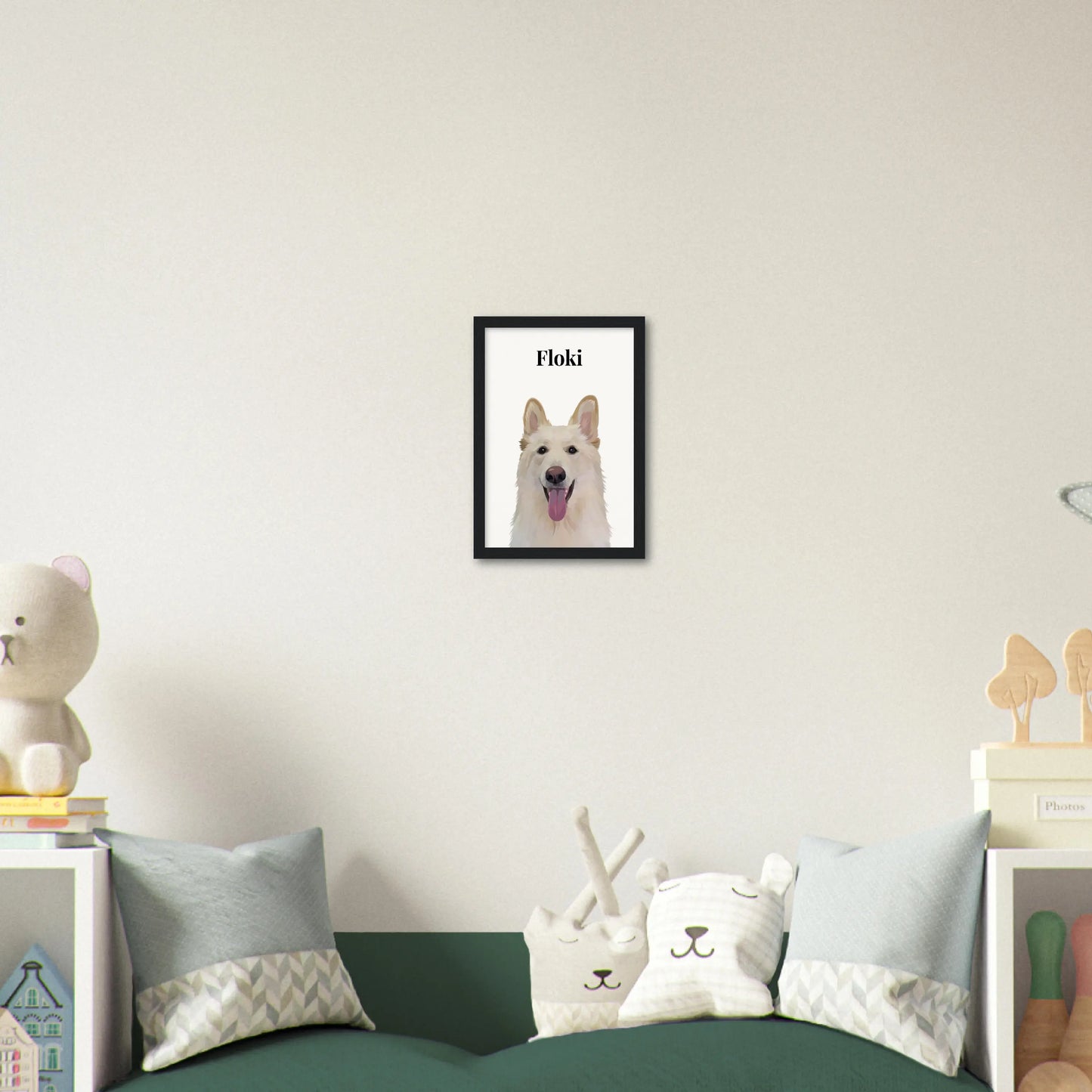 Custom Cartoon Pet Illustration Wooden Frame - Portrait 8" x 12 / Vertical / Black by kraftypawz