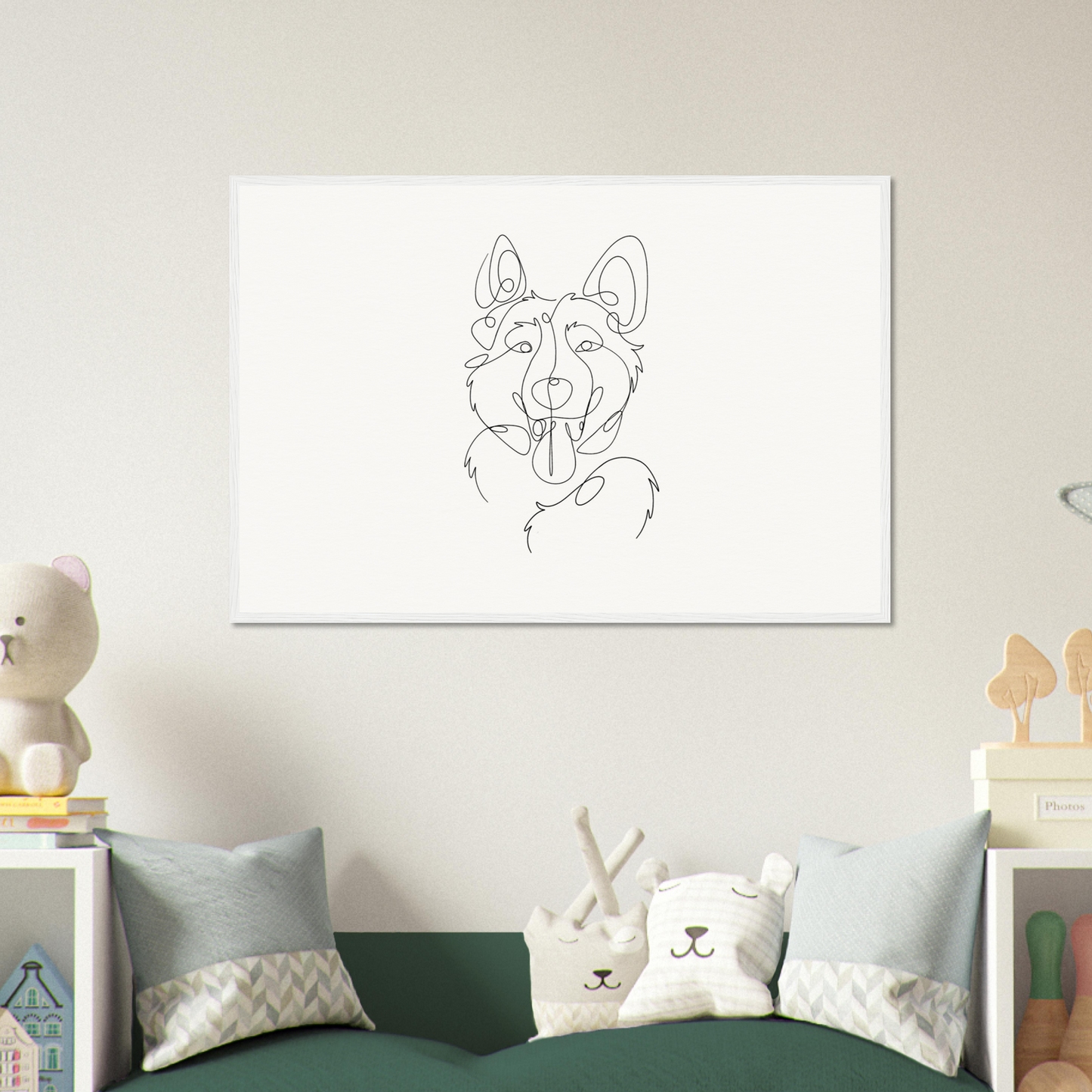 Line Drawing Wooden Frame