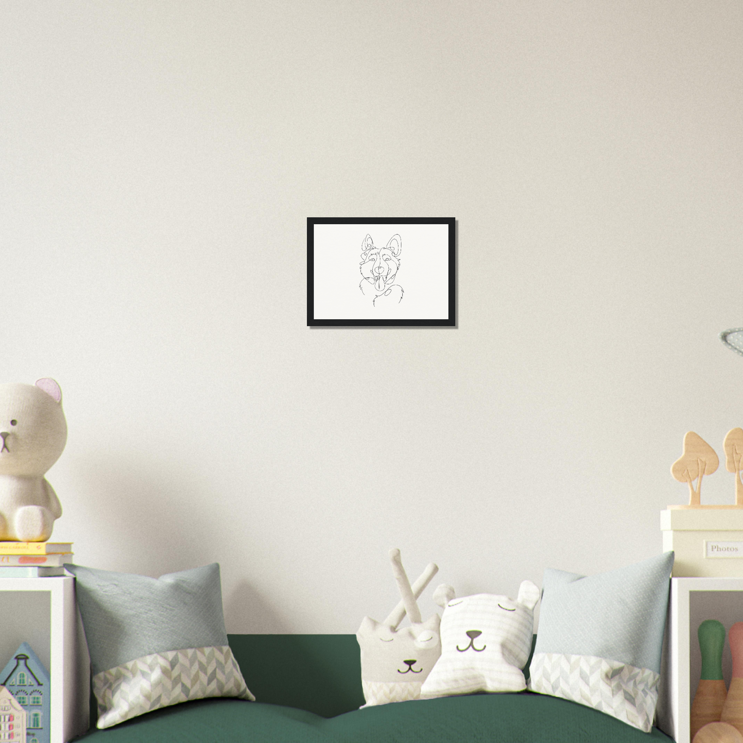 Line Drawing Wooden Frame