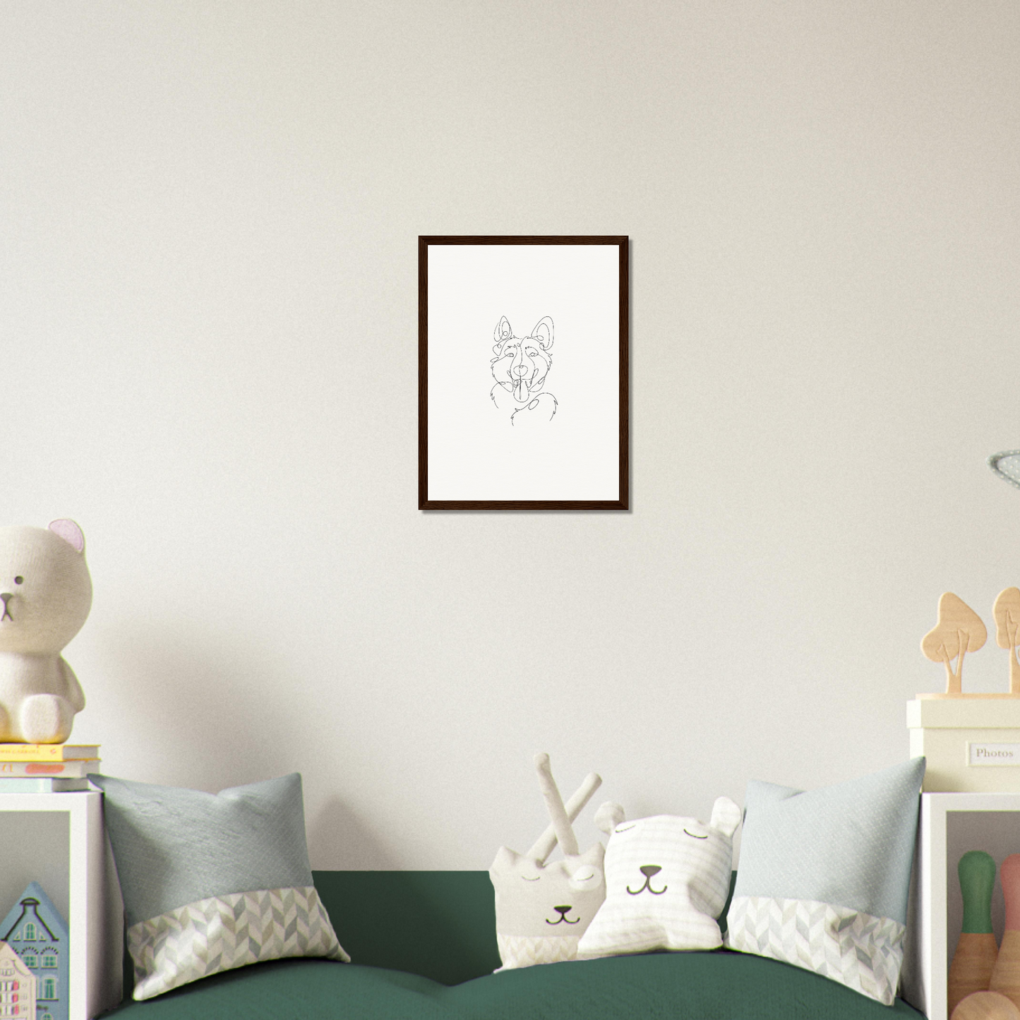 Line Drawing Wooden Frame