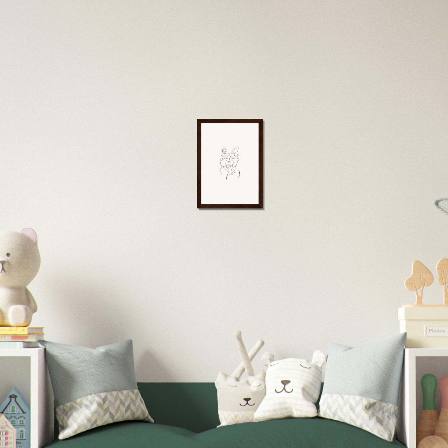 Line Drawing Wooden Frame
