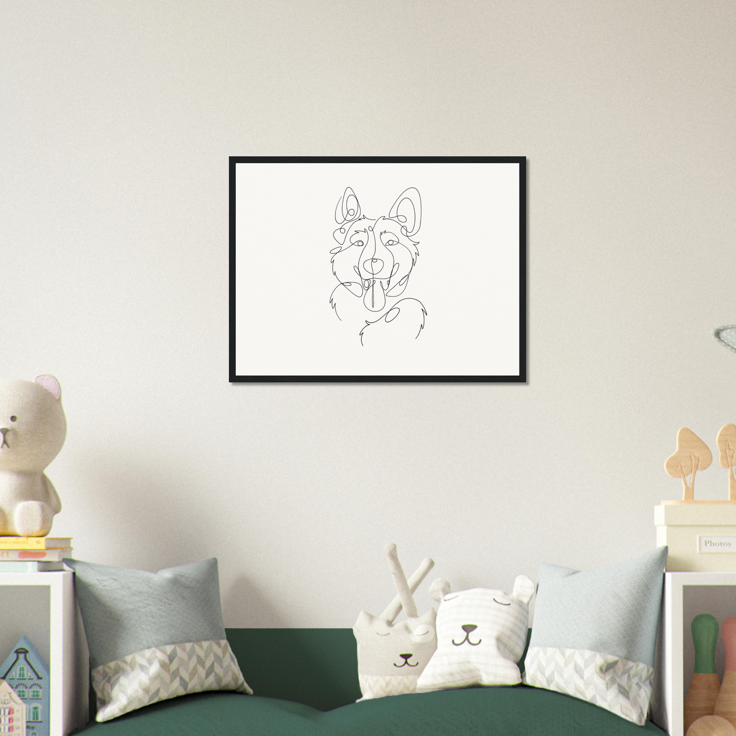 Line Drawing Wooden Frame