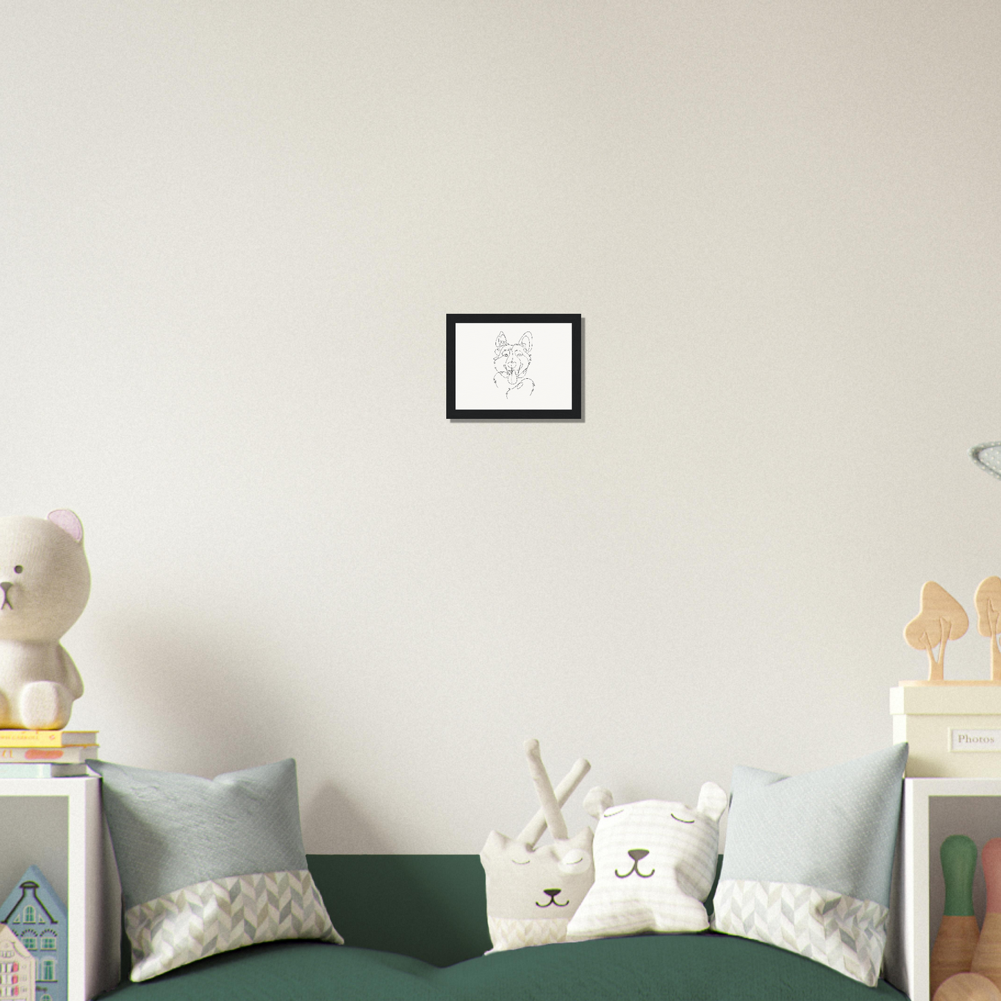 Line Drawing Wooden Frame