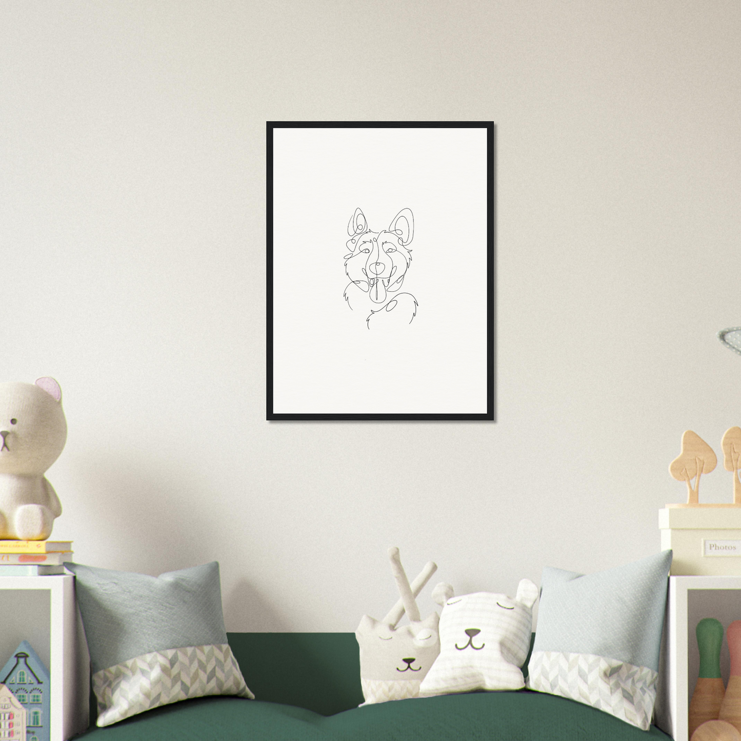 Line Drawing Wooden Frame