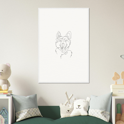 Line Drawing Wooden Frame